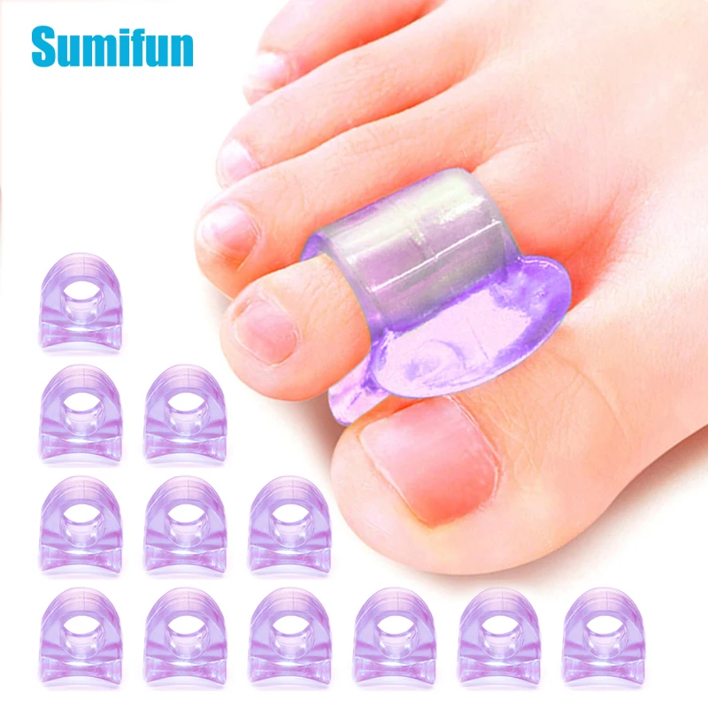 10Pcs Silicone Gel Toe Separator Thumb Overlapping Corrector Bunion Spacers Hallux Valgus Orthopedic Foot Care Support Tool