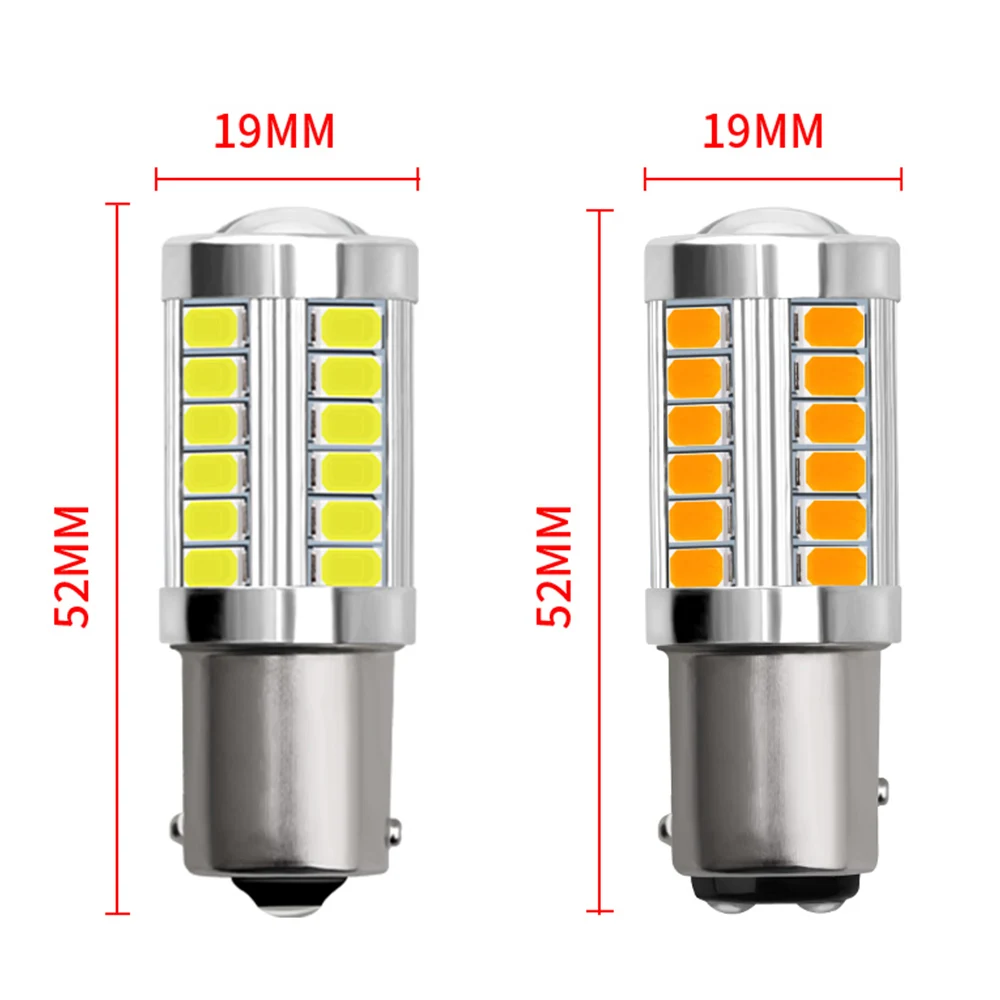 100pc Car LED Bulb 1156 BA15S BAU15S 1157 BAY15D P21/5W T20 7443 W21/5W T25 3157 5630*33SMD Canbus For Car Brake DRL Signal Lamp