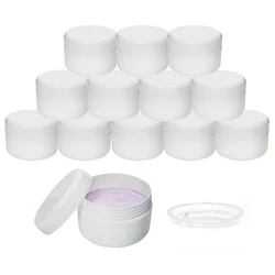 30pcs White Cream Jars 10g/20g/30g/50g/100g/150g/200g/250g Plastic Refillable Travel Facial Cleanser Lotion Cosmetic Container