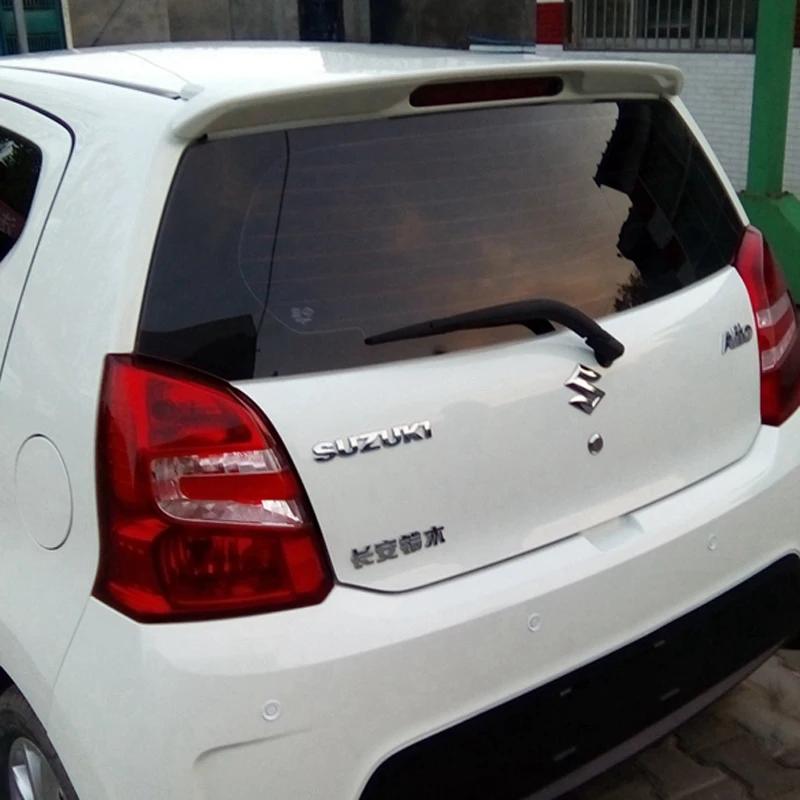 ABS Plastic Unpainted Rear Trunk Tail Wing Decoration For Suzuki Alto Roof Spoiler 2011-2015