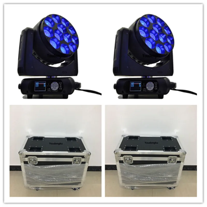 8pcs with case LED zoom wash moving head 4 in 1 rgbw 12x40W Super Bright beam scanner LED Sharpy Moving head beam lights