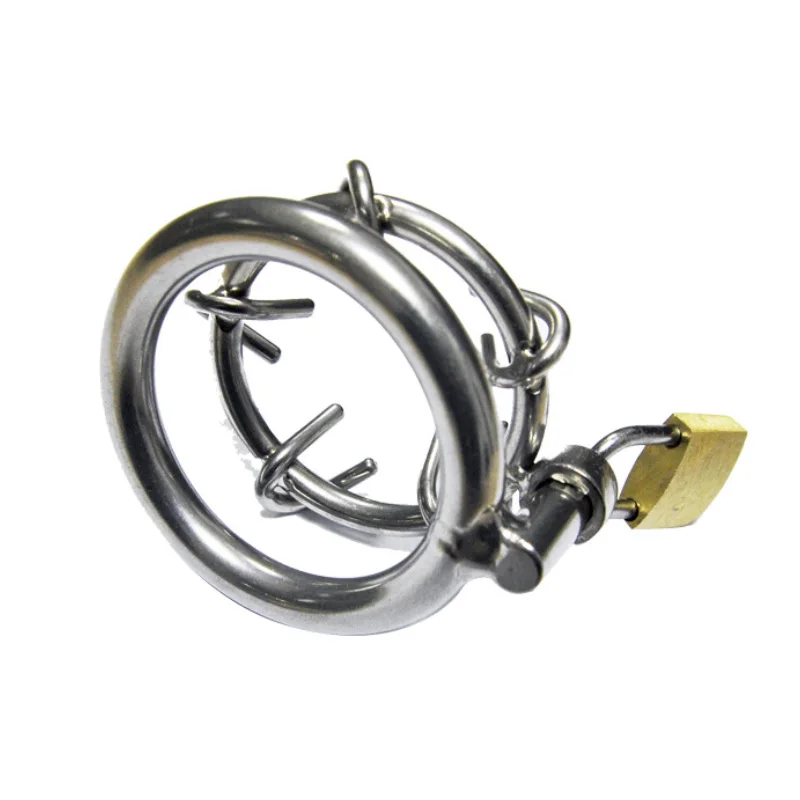 Stainless Steel Spiked chastity Cock Cage Lockable Sex Toys for Men Penis Cock Ring Sleeve Lock Male urethral Chastity Device