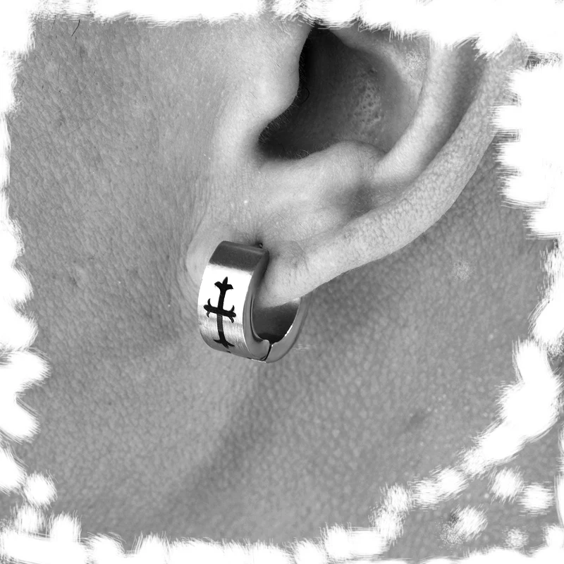 Trend Anti-allergic stainless steel earring punk rock Stud Earrings Men Fashion Jewelry women small circle round stud ear rings