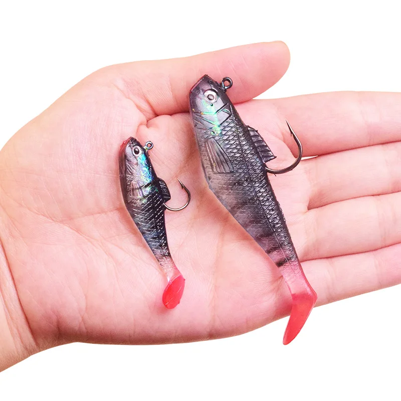 1Pcs Soft Lure Jig Head Wobblers 50mm 80mm Artificial Bait Fishing Lure Sea Bass Carp Fishing Lead Spoon Lures Fishing Tackle