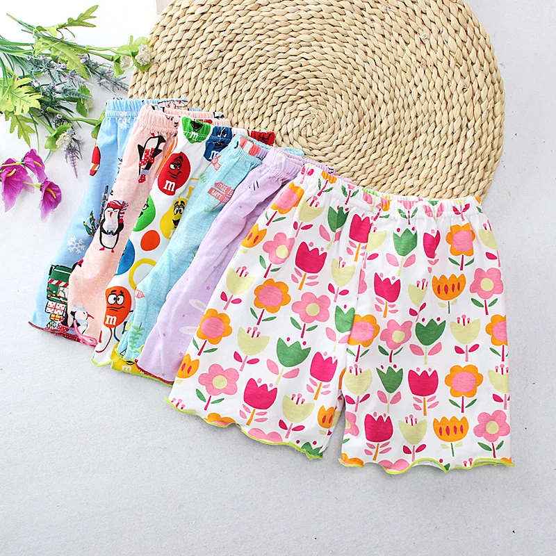 

Children's Cotton Cartoon Shorts Baby Girls Ruffle Hem Short Pants Kids Random Multi-Pattern Underwear Summer Clothes