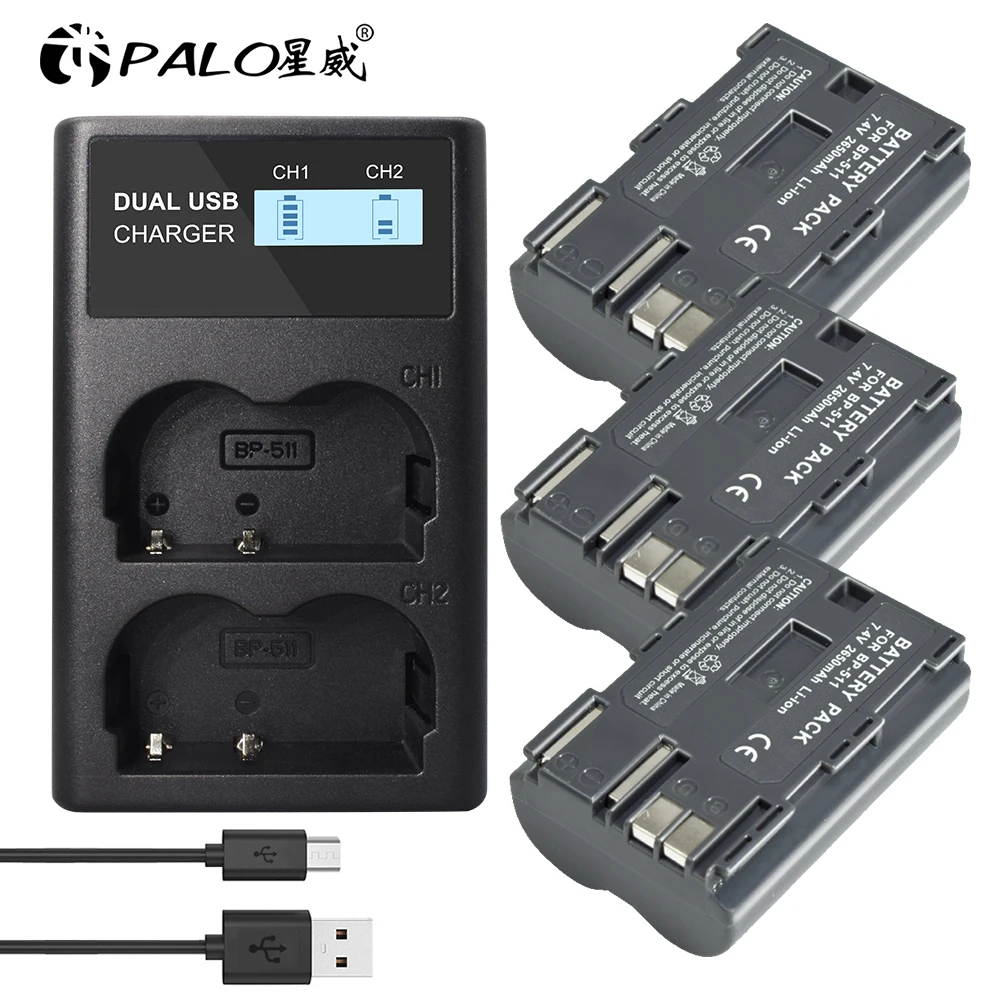 

BP511A BP-511 BP-511A BP511 Rechargeable Camera Battery 7.4V Li-ion for Canon EOS 300D 5D 20D 30D 50D 40D 10D PowerShot G1 pro1