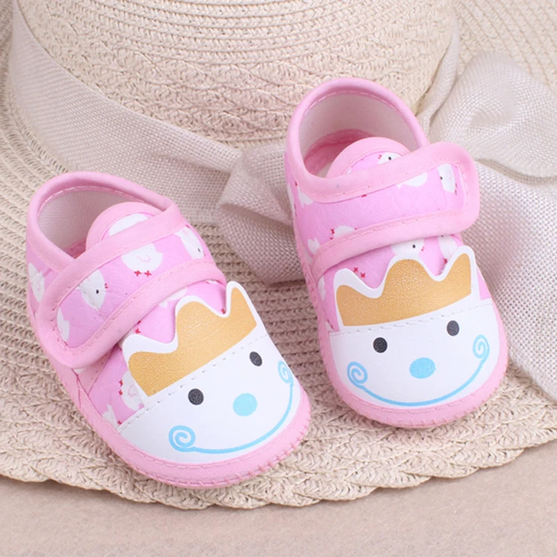 Cartoon Pink Newborn Baby Girl Boy Shoes Cotton Toddler Anti-slip Shoes Soft Sole Baby First Walk zapatos 2023 Spring