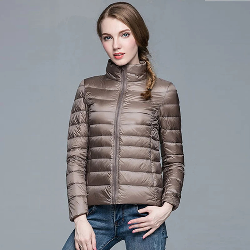 2020 Mới Casual 90% Siêu Sáng Trắng Vịt Xuống Áo Khoác Nữ Thu Đông Áo Khoác Ấm Áp Nữ Lady Plus Kích Thước Áo Khoác Nữ mũ Trùm Đầu Vải Dù