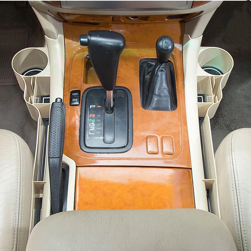 Car Seat Gap Storage Box Cup For Toyota Land Cruiser 100 LC100 Ujz100 FZJ100 1998- 2007 Multifunctional Organizer Cups Holder