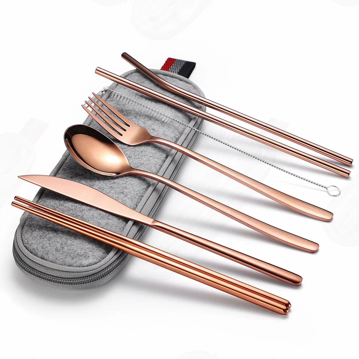 

Stainless Steel Cutlery Camping Set Cutlery with Pouch Gold Plated Cutlery Tableware Cutlery Travel Cutlery Complete Reusable