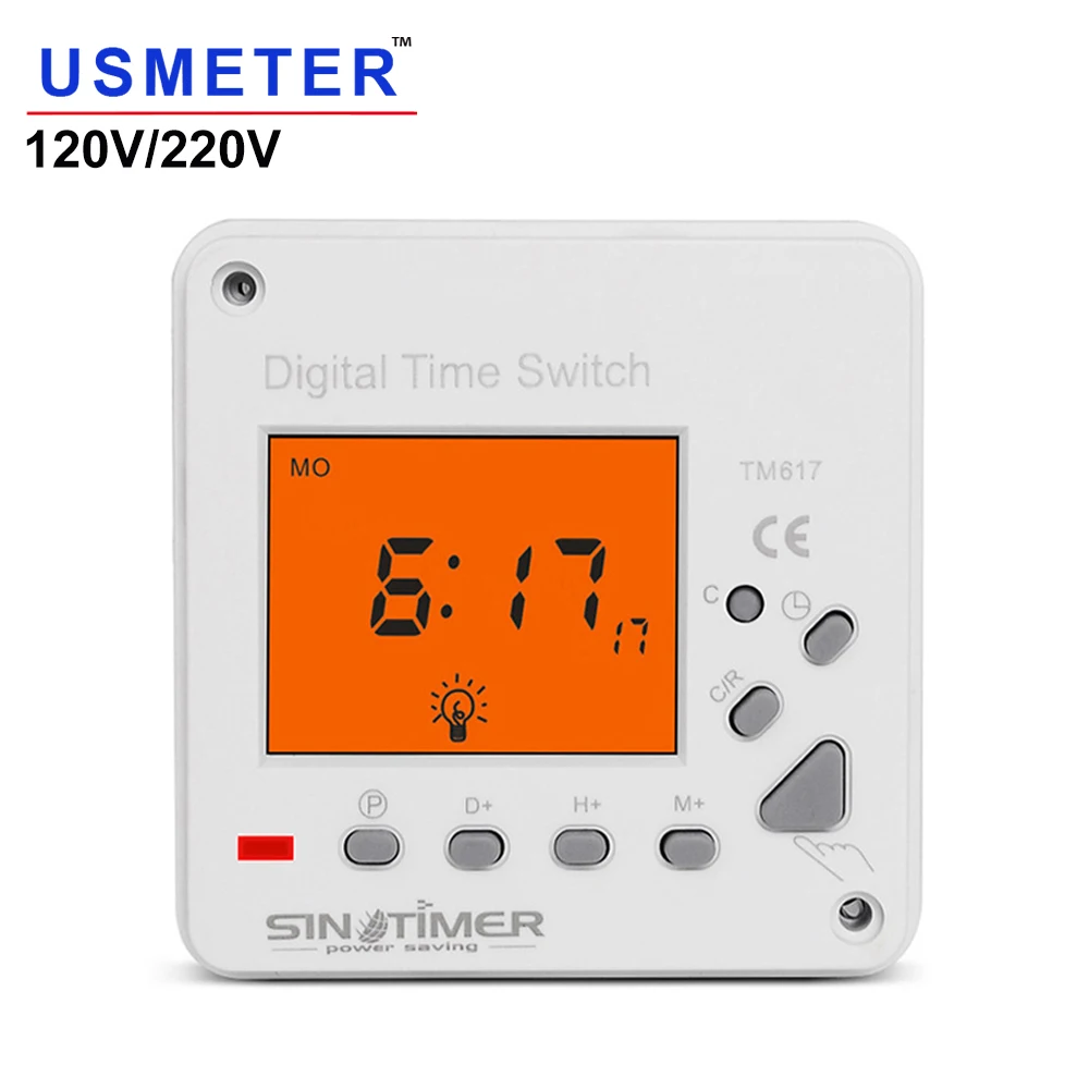 

TM617 16A Super Large LCD Timer Digital Display Timer Yellow Lighting Weekly Programmable Timer Relay Clock Free Voltage Output