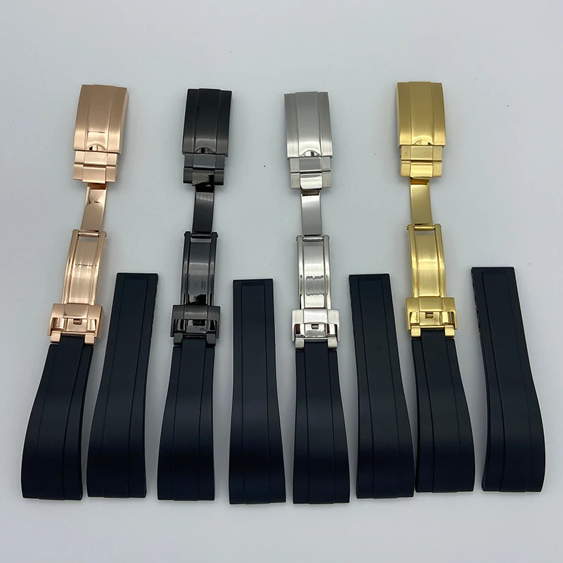 

20mm Rubber Watchband Silicone Wristband Watch Strap Stainless Steel Buckle For 40mm Accessories Case Men's Bracelet Hot Sale