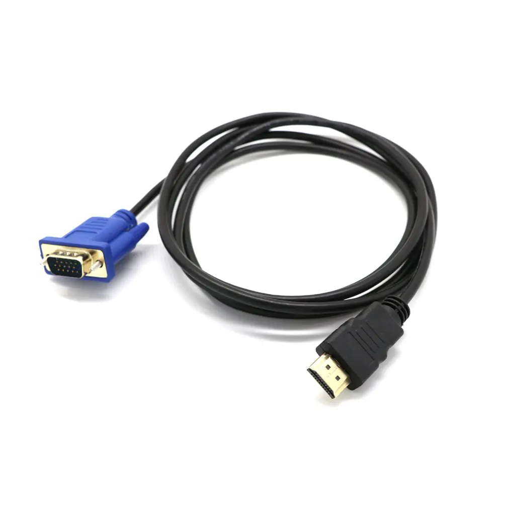 1M HDMI-compatible To VGA D-SUB Male Video Adapter Cable Lead For HDTV PC Computer Durable Video Adapter Cable