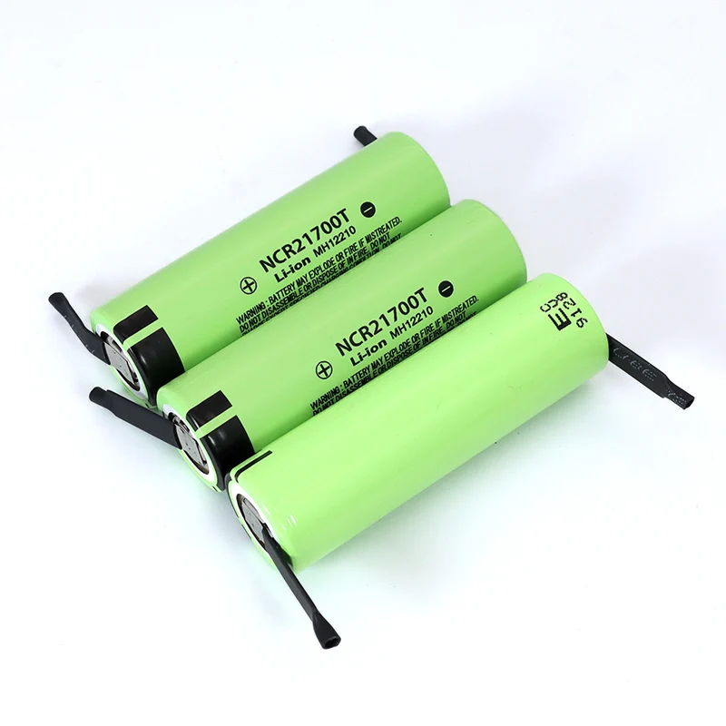 Batería de li-lon de 3,7 V NCR21700T, 4800mAh, 15A, 5C, tasa de descarga, baterías de litio ternarias para coche eléctrico, hojas de níquel DIY