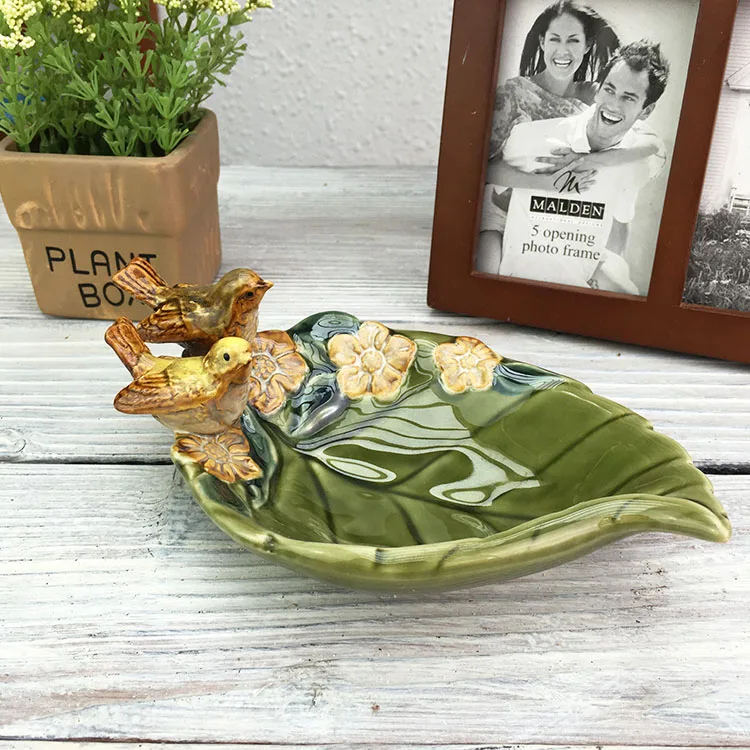 Retro European style ceramic leaf handmade soap box ashtray angel Household Hotel Soap Holder Soap Box