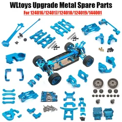 Wltoys-piezas de repuesto de Metal para coche teledirigido, brazo 4WD, varilla, copa de dirección, engranaje diferencial, juego de tornillos, caja de cambios, 124018, 124019, 124017, 1:12