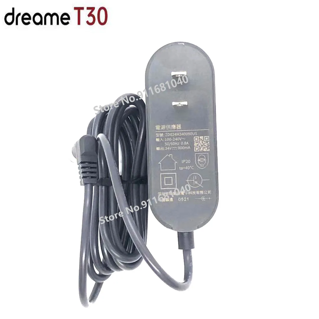 Power Adapter with EU plug for Dreame T30 Wireless Hand Held Vacuum Cleaner NEO Charger Replacement Spare Parts