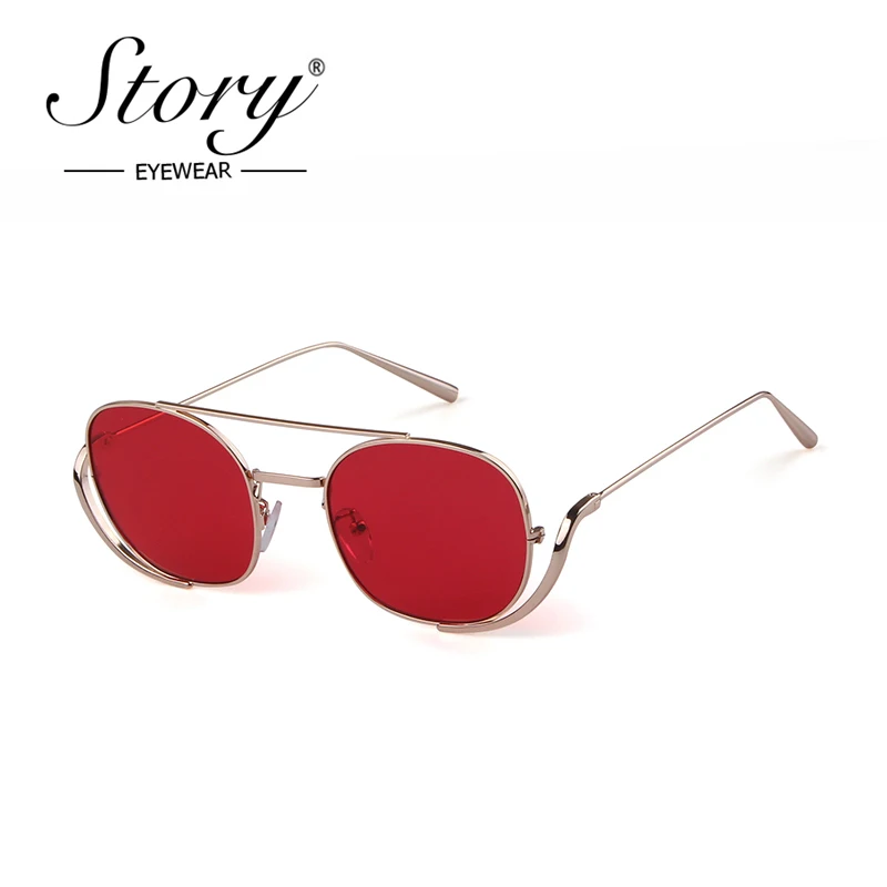 

STORY retro square sunglasses women men 2019 luxury brand designer vintage anti blue light clear oval Sun Glasses Shades S8873F