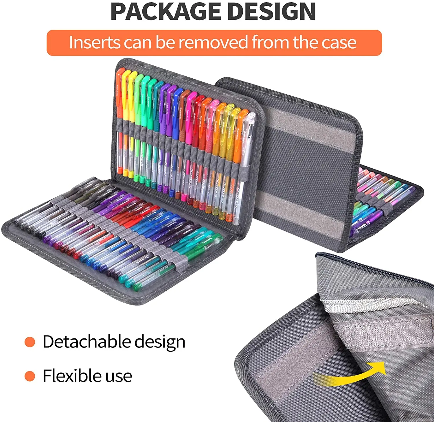 Ensemble de stylos gel à pointe fine avec sac en toile pour enfants et adultes, stylos à paillettes, nettoyage de coloration, 120 couleurs, 120 pilules quotidiennes