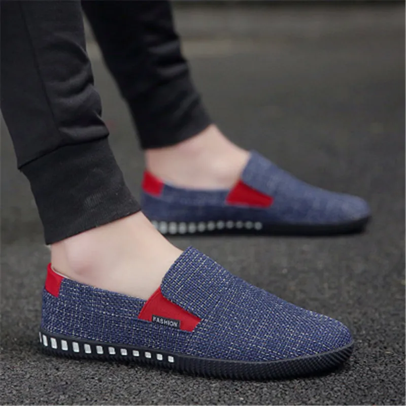 Summer breathable cloth shoes Men\'s Bean leisure shoes Youth lazy footwear Korean fashion canvas shoes