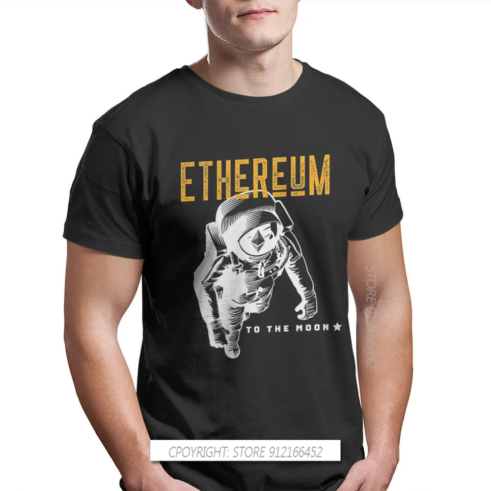 

Ethereum Moon Man Graphic TShirt Bitcoin Cryptocurrency Miners Meme Streetwear Leisure T Shirt Men Gift Idea