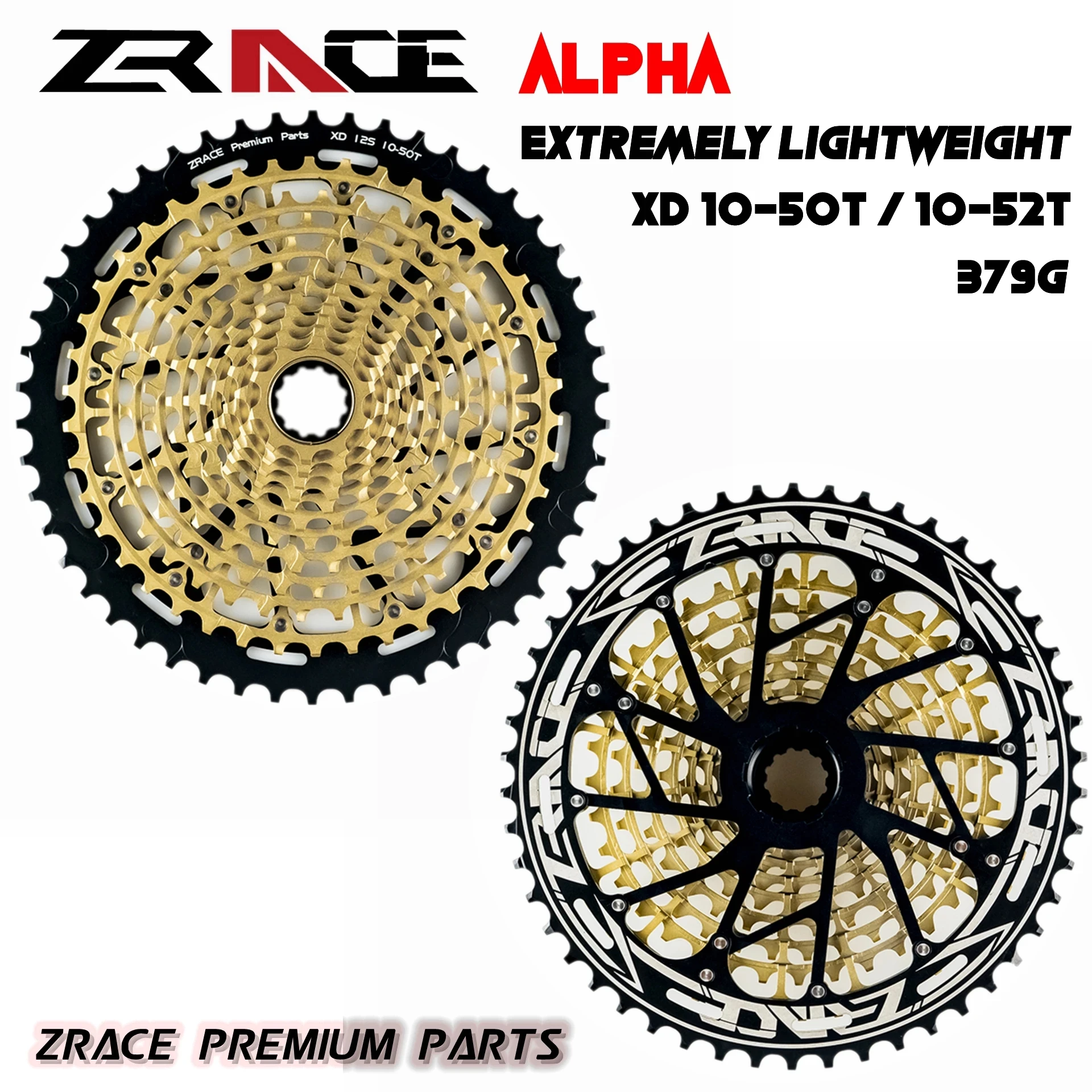 2024ZRACE ALPHA EX 12S XD Cassette 12Speed MTB bike freewheel 10-50T-52T-Gold,compatible XD freehub,XX1 X01 GX NX Eagle ZR-XD EX