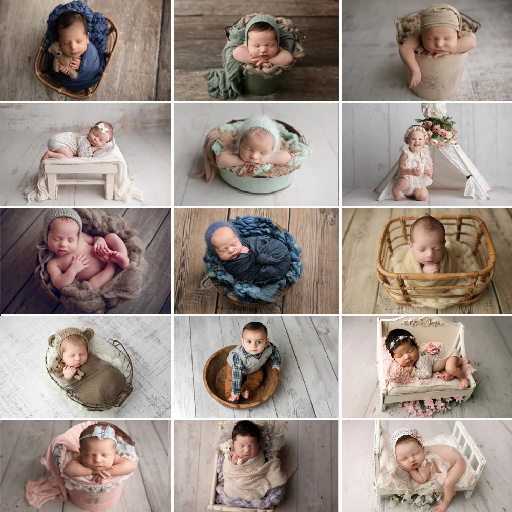 Wood Board Photography Background Texture Plank Cake Food Newborn Baby Pet Portrait Photocall White Backdrops Photo Studio