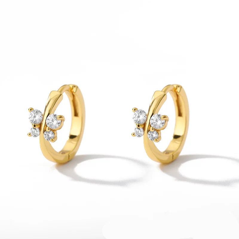 Zircon Butterfly Hoop Earrings