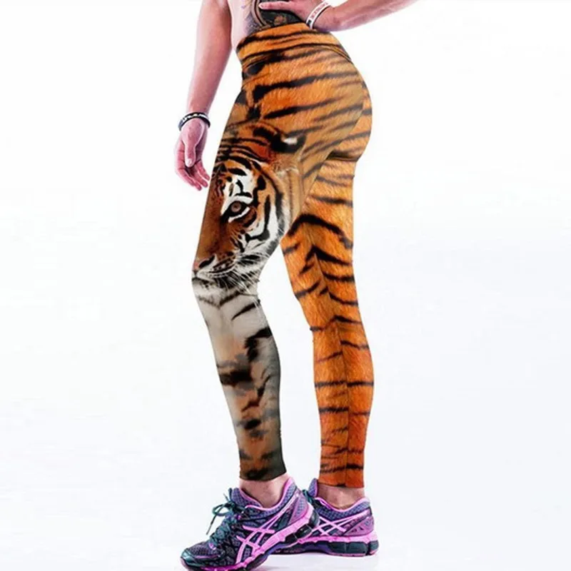 

High Waist Tiger Pattern Print Women Leggings Slim Breathable Elastic Casual Pants Fashion Sexy Hip-Lift Sports Fitness Leggings