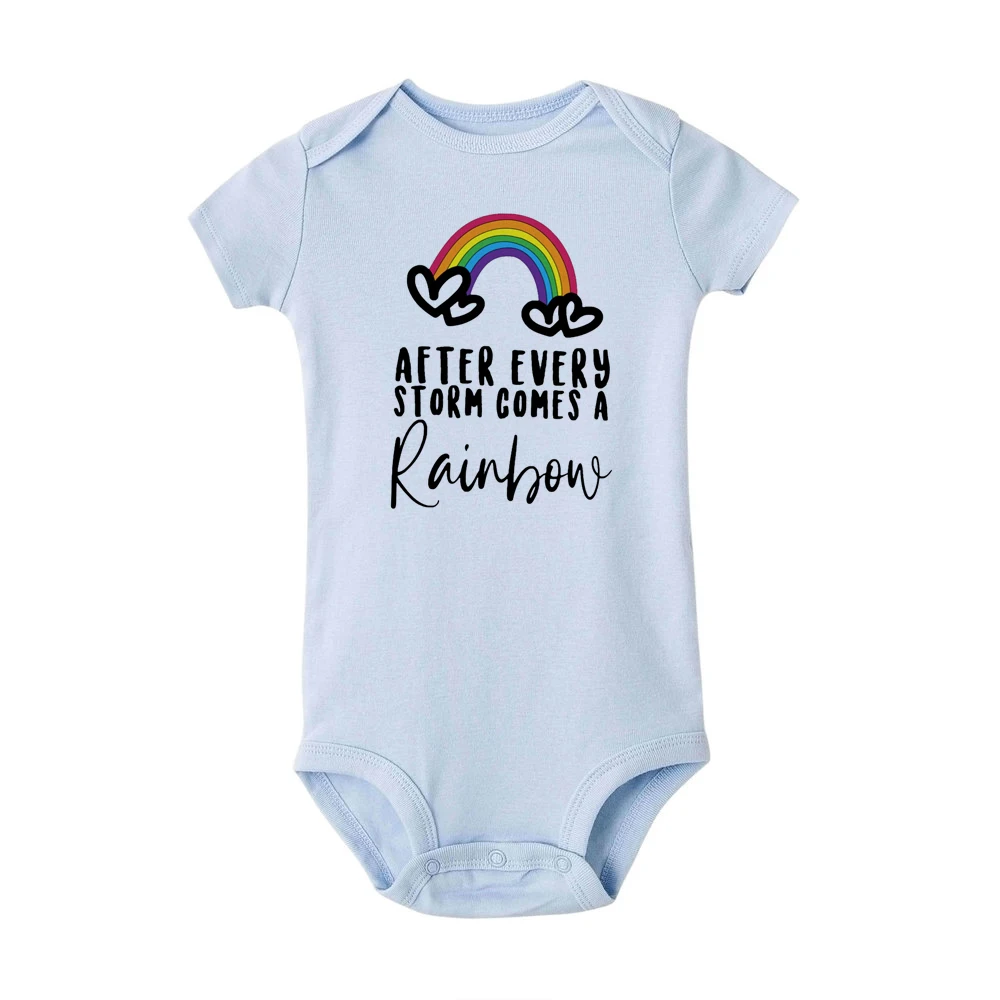 After Every Storm Comes A Rainbow Baby  Baby Rainbow Bodysuits Pregnancy Announcement  Babyshower Gift Fashion