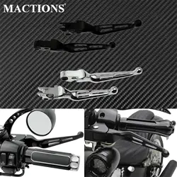 Universal Motorcycle Brake Clutch Levers Black/Chrome For Harley Touring Dyna Sportster XL 883 1200 Softail Road Glide Fat Boy