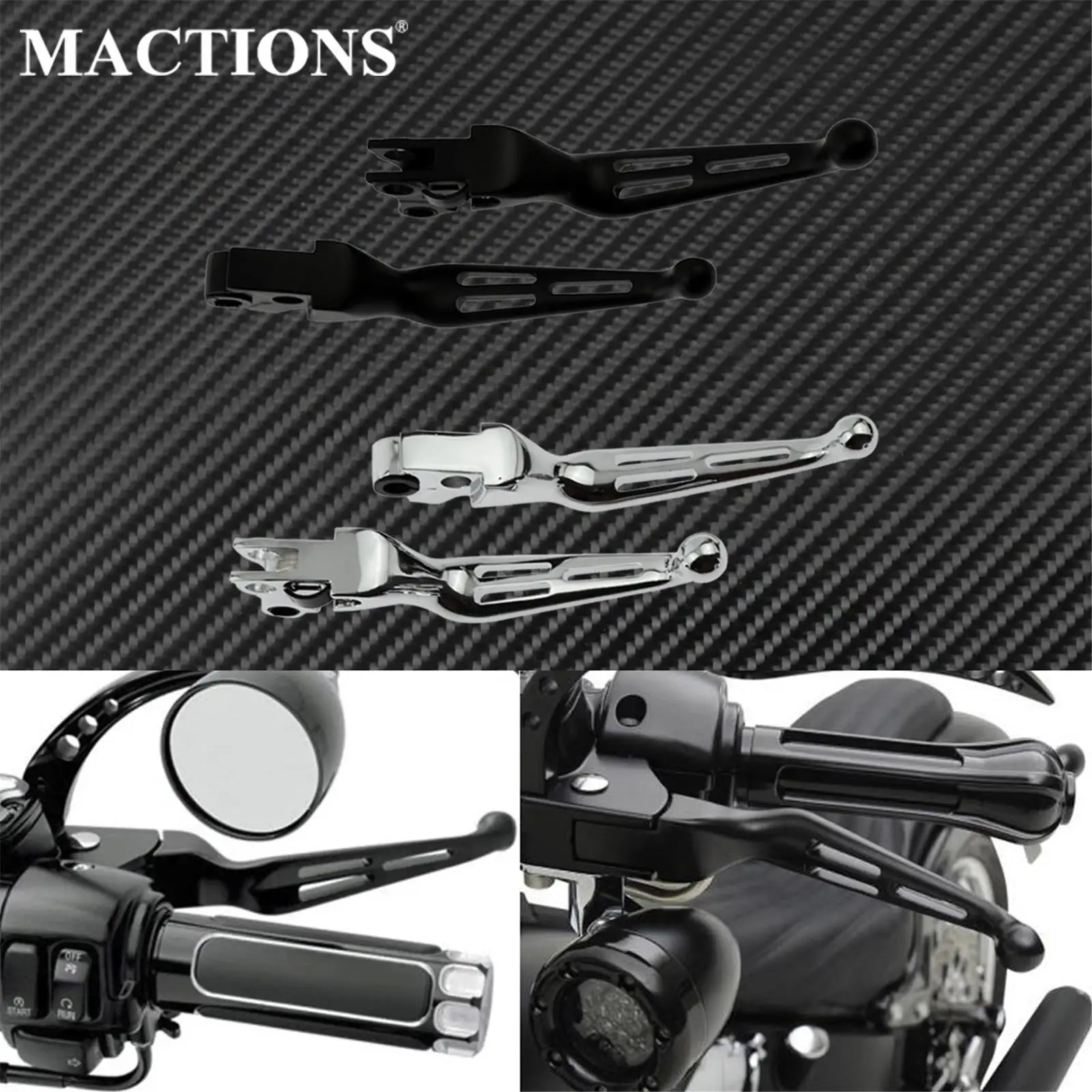 Universal Motorcycle Brake Clutch Levers Black/Chrome For Harley Touring Dyna Sportster XL 883 1200 Softail Road Glide Fat Boy