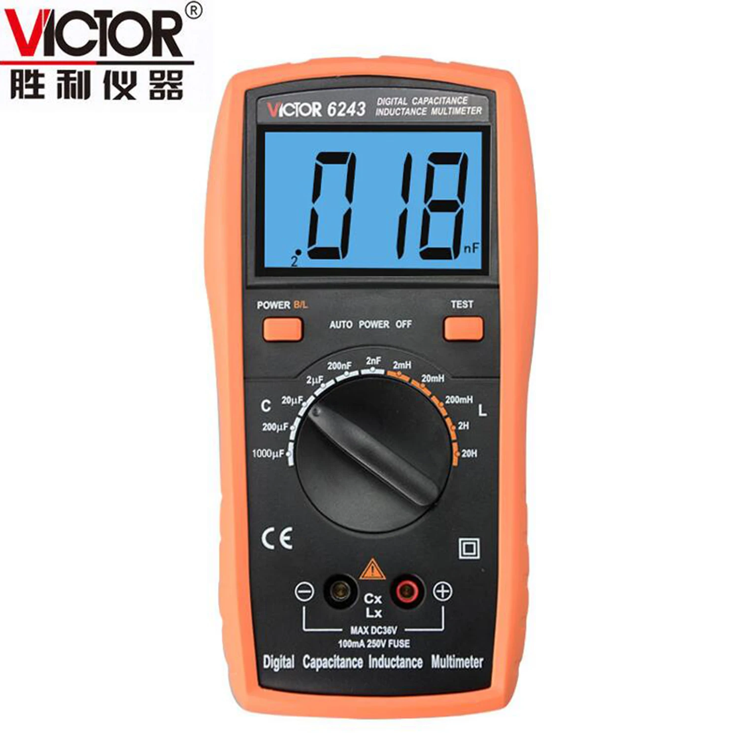 VICTOR VC6013 VC6243 Digital LCR Meter Capacitance Tester Diagnostic Tool Manual Range 2000 Counts Capacitor Tester,New.