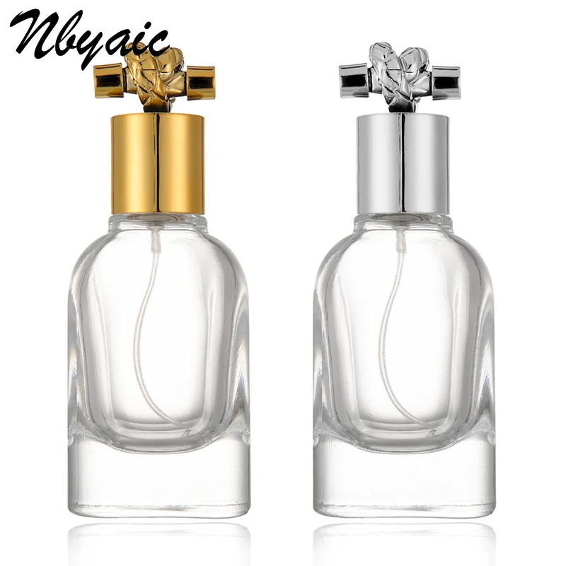 

Nbyaic 50Pcs 50ml high-grade glass perfume bottle toning moisturizing bottle rope cap transparent thick bottom spray bottle