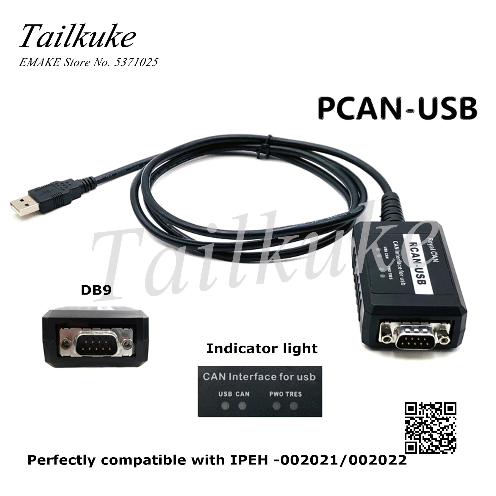 Compatible with German PEAK-CAN Card PCAN-USB IPEH-002021 IPEH-002022 DB9 Interface
