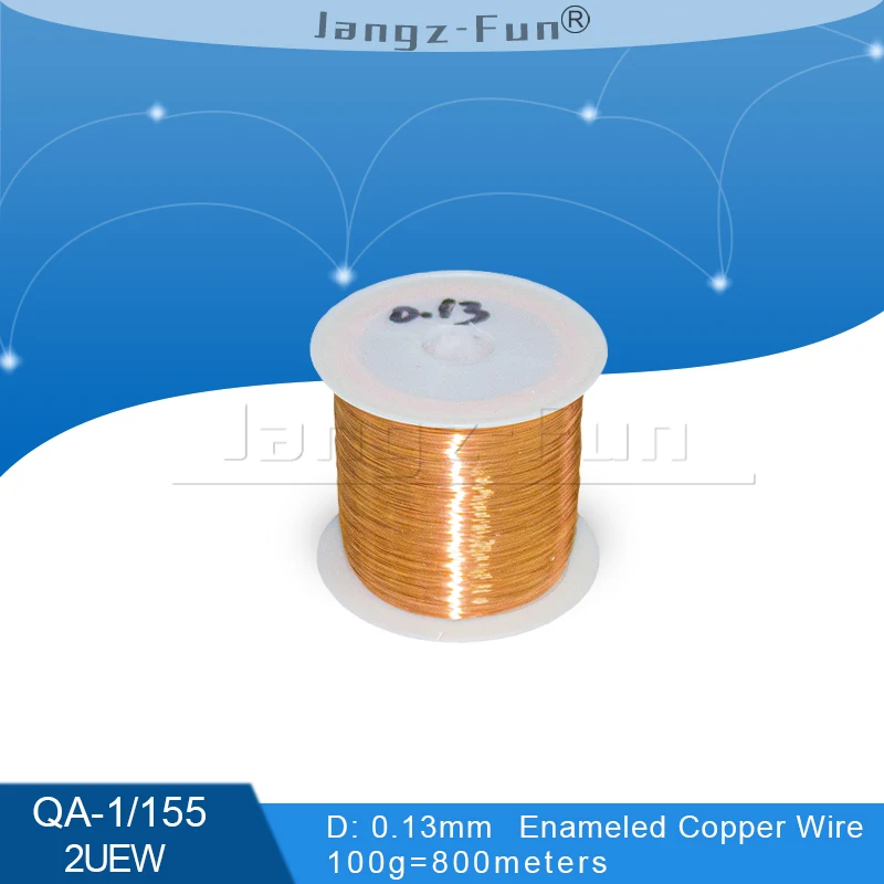 100Grams 800meters Polyurethane Enameled Copper Wire Diameter 0.13MM Varnished Copper Wires QA-1/155 2UEW Transformer Jumper