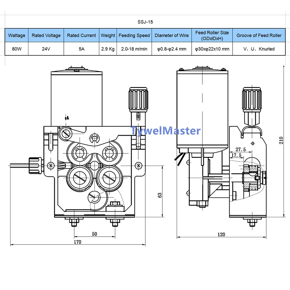 Alimentador de fio de solda dc 24v 4 rolos, cabo alimentador de aço alumínio com fluxo de aço para máquina de solda mig