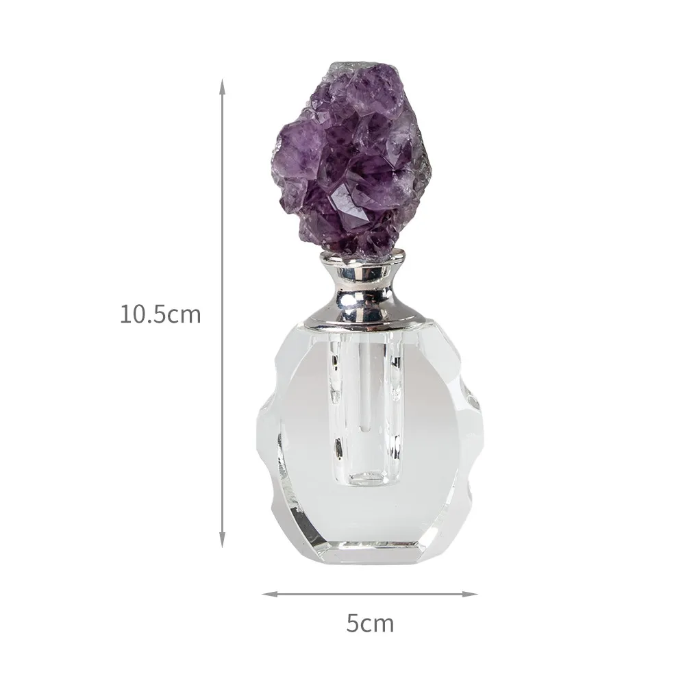 1pcs Natural Stones Amethyst Cluster Perfume Bottles Women Home Decor On The Dressing Table