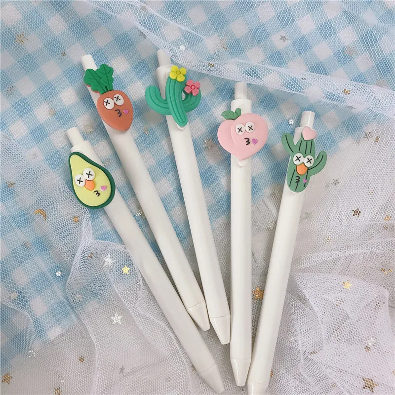 

30 pcs/lot Creative Cactus Carrot Gel Pen Cute 0.5mm black ink Signature Pens School Office writing Supplies Promotional Gift