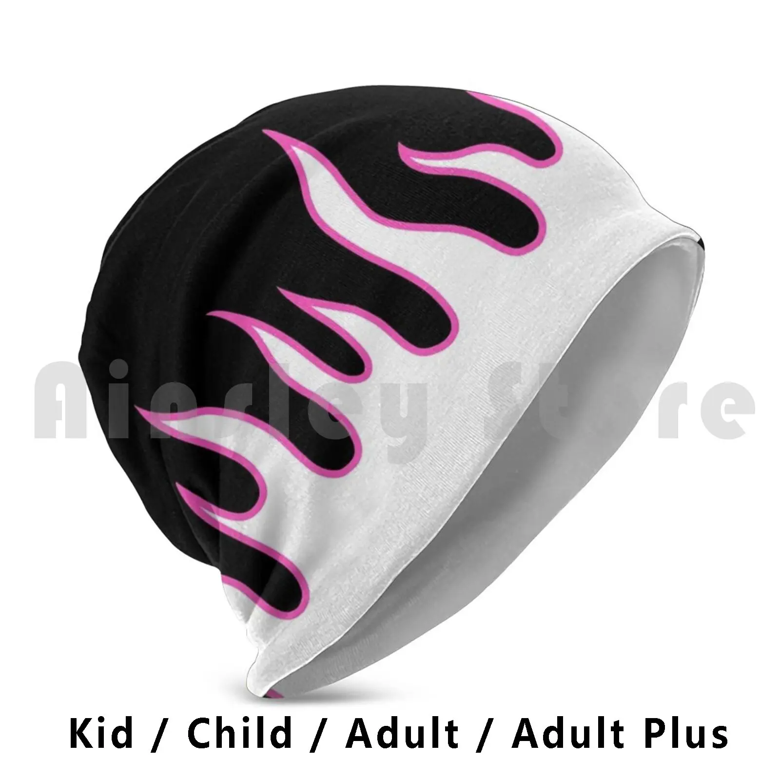 Pink Flames Beanie Hedging Cap DIY Print Cushion Flames Pink Pink Aesthetic Fire Cool And Roll Motorcycle Rider Bike Boke