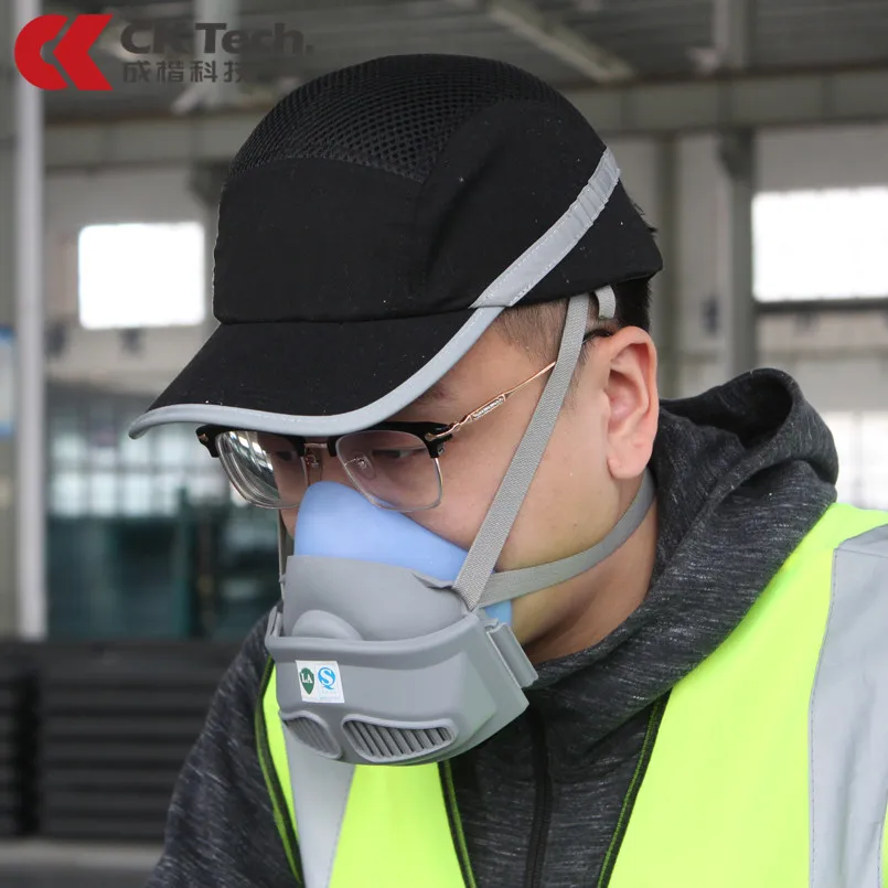 CK Tech. Light Anti-collision Safety Helmet +Silicone Protective Dust Half Mask Respirator Set Breathable Work Sets