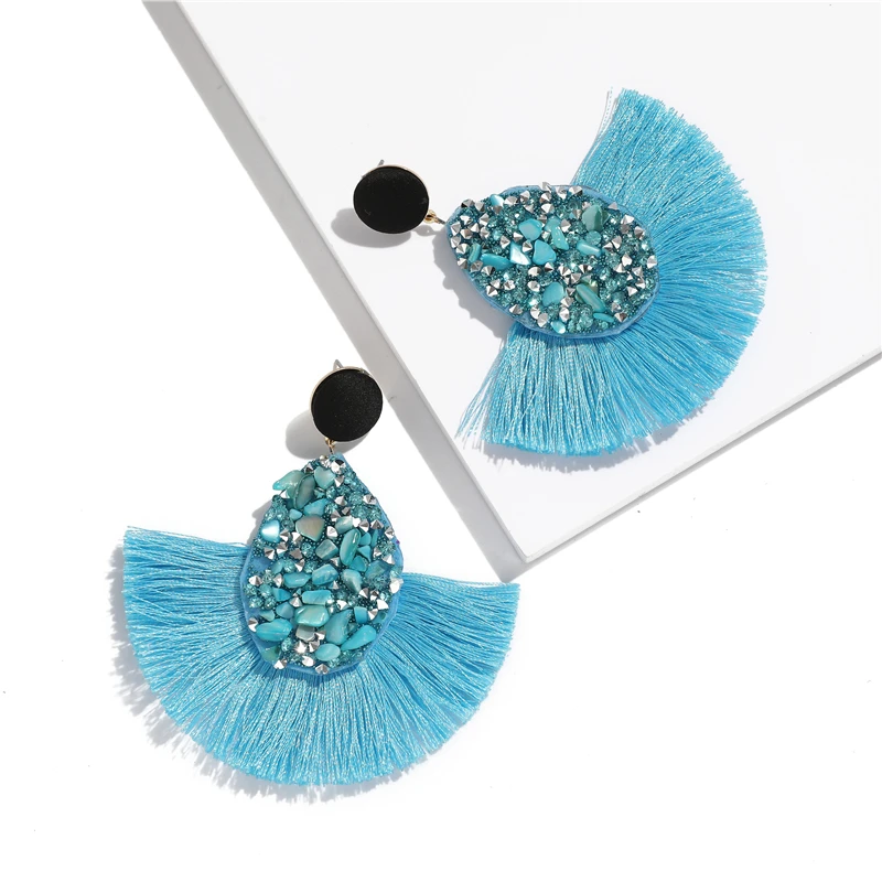 

New Drop Shape Tassel Earrings for Women Pendientes Oorbellen Pendientes Mujer Moda 2023 Boho Indian Jewelry Bohemian Earrings