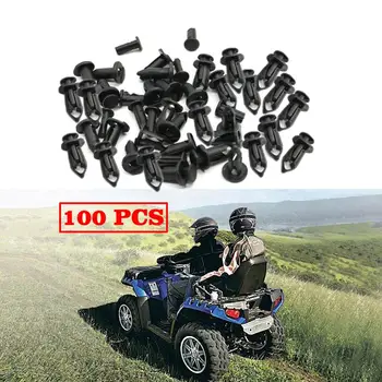 Rebites para parafusos do corpo de carenagem, 100 peças atv 8mm, clipes de rebite, parafusos do painel de guarnição para polaris sportsman xp rangers rzr