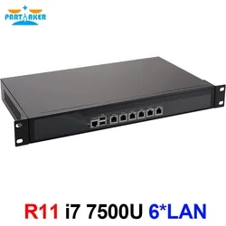 Partaker R11 Intel Core I7 7500U 1U serwer zapory sieciowej szerokopasmowy Router VPN z 6 * Gigabit lan obsługi Mikrotik pfSense ROS