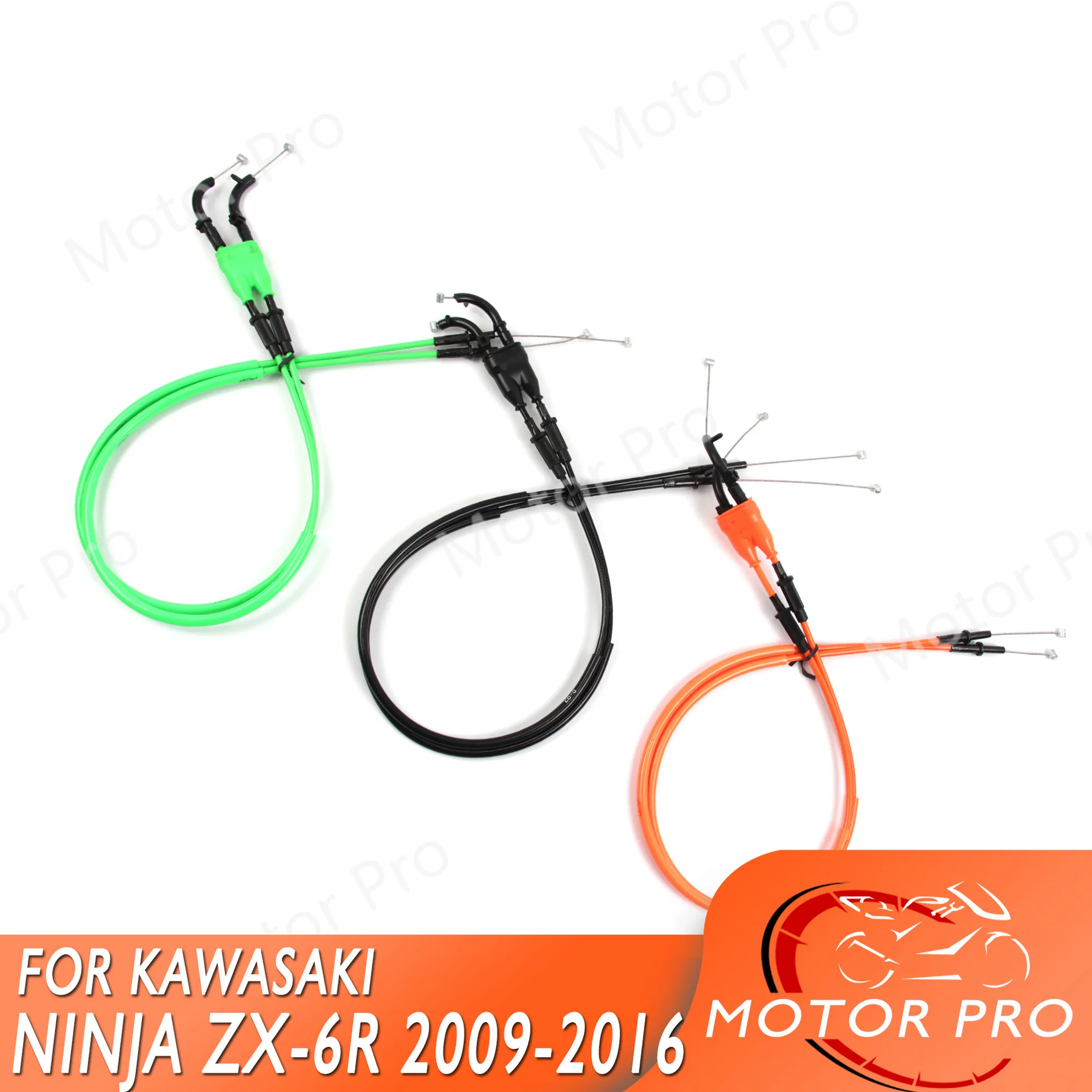 Throttle Cable For Kawasaki Ninja ZX6R 2009 - 2016 Stainless Wire Line Rubber Motorcycle ZX6-R 2010 2011 2012 2013 2014 2015