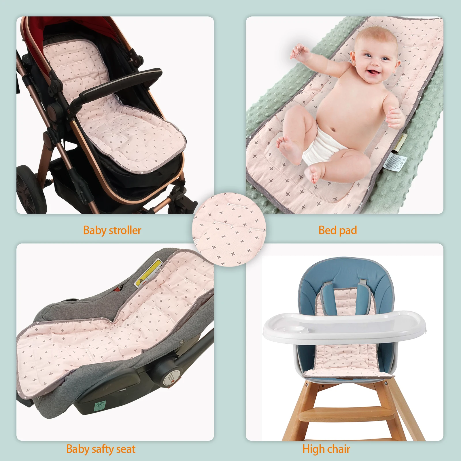 Baby Stroller Seat Cotton Comfortable Soft Child Cart Mat Infant Cushion Buggy Pad Chair Pram Car Newborn Pushchairs Accessories