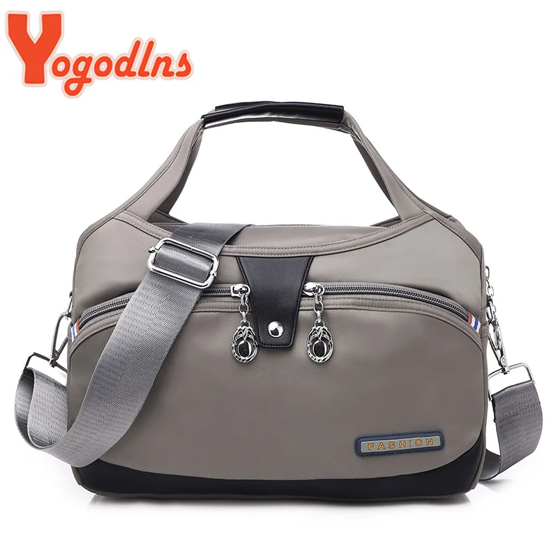 Yogodlns nylonowa torba damska na ramię wodoodporna torebka torba Crossbody o dużej pojemności modna damska torba z uchwytem wielofunkcyjna torebka