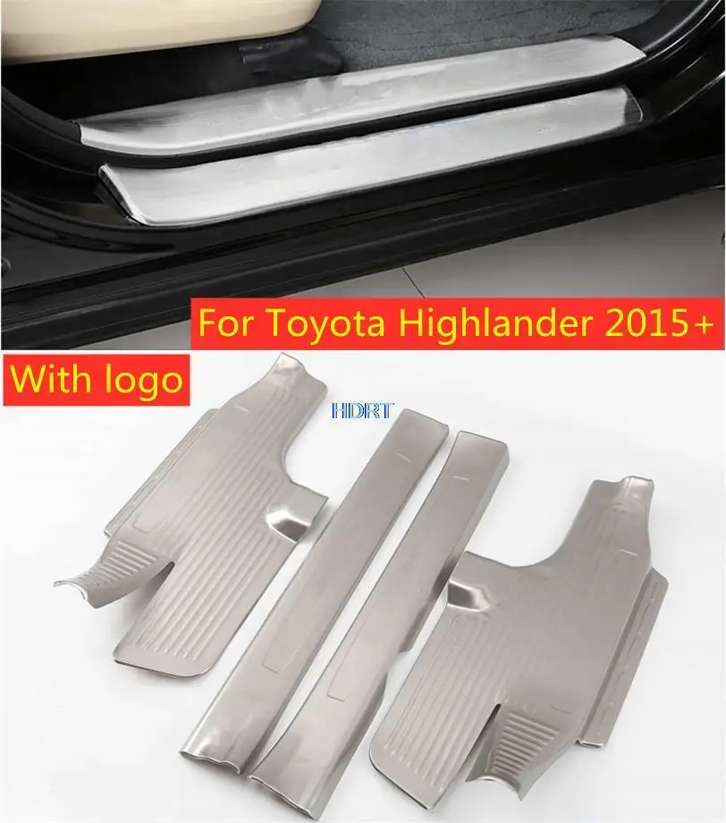 

For Toyota Highlander 2015 2016 2017 Car Styling Stainless Steel Pedal Door Sill Scuff Plate Exterior Inner Built Threshold Part