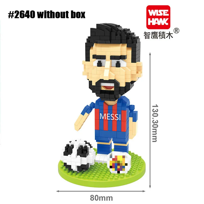 New Soccer Player Star Building Blocks Develop Hobbies DIY  3D Model Mini Bricks Toy For Children Block Build Kids Gift with Box