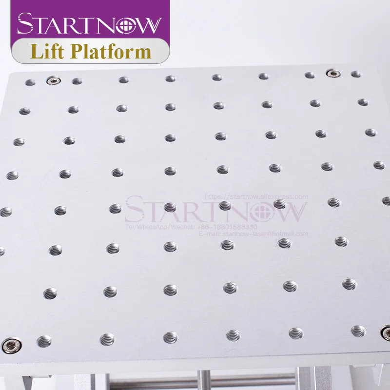 Startnow Lift Platform 200x200mm One Dimensional Stainless Steel Adjustable Manual Lifting Table For Laser Marking Machine